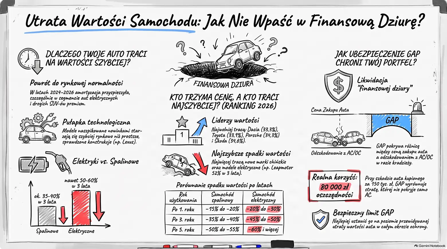 Utrata wartosci samochodu infografika